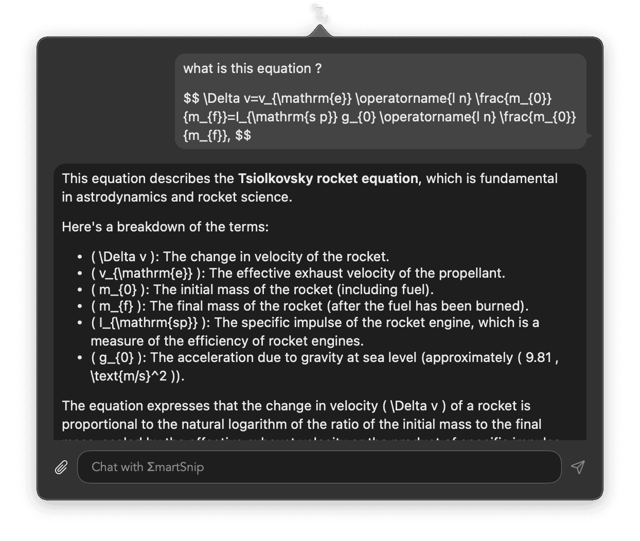 SmartSnip AI Chat Assistant for STEM - LaTeX OCR with AI Integration MathPix Alternative