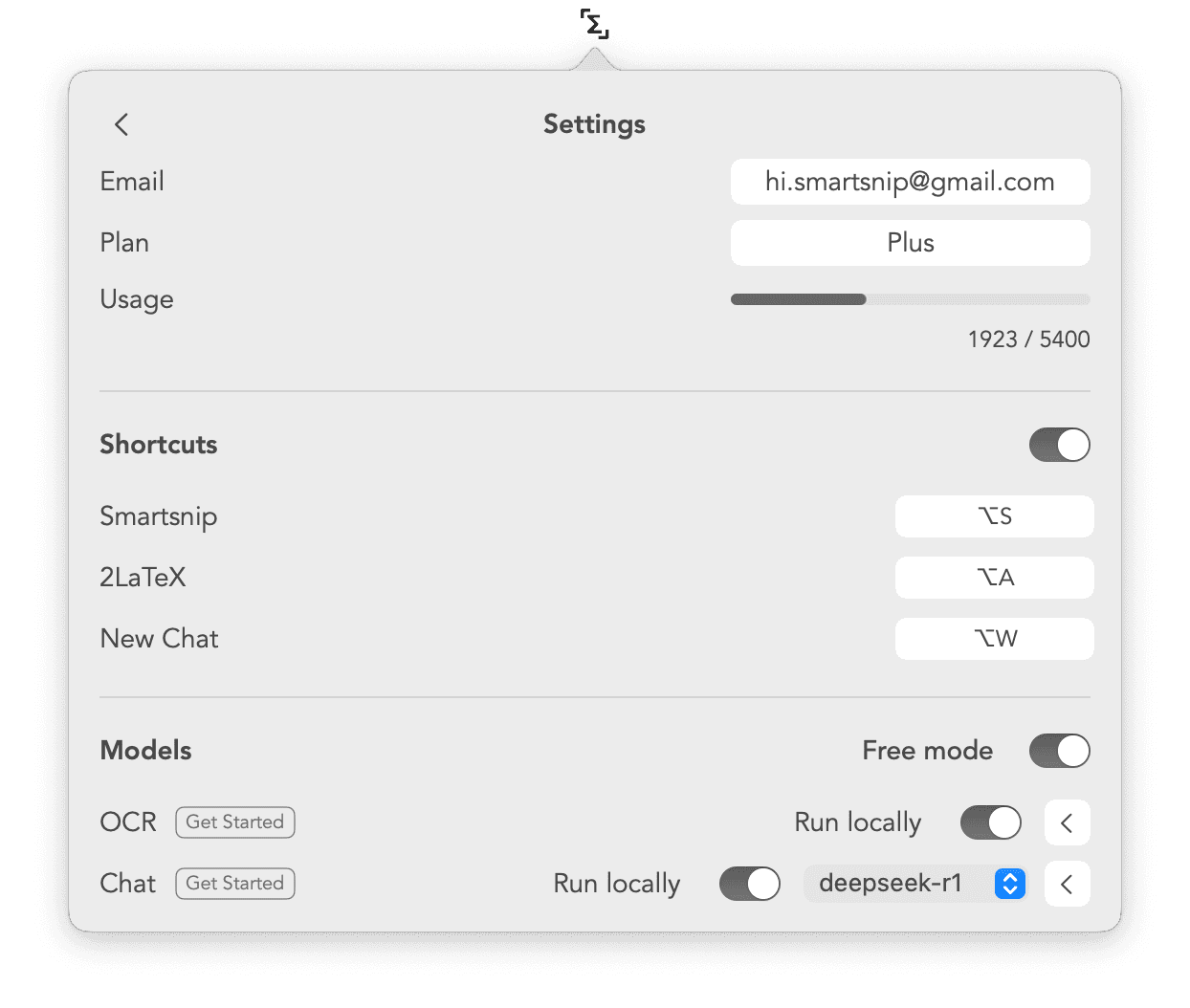 SmartSnip Custom Shortcuts - Efficient LaTeX OCR Shortcuts MathPix Alternative