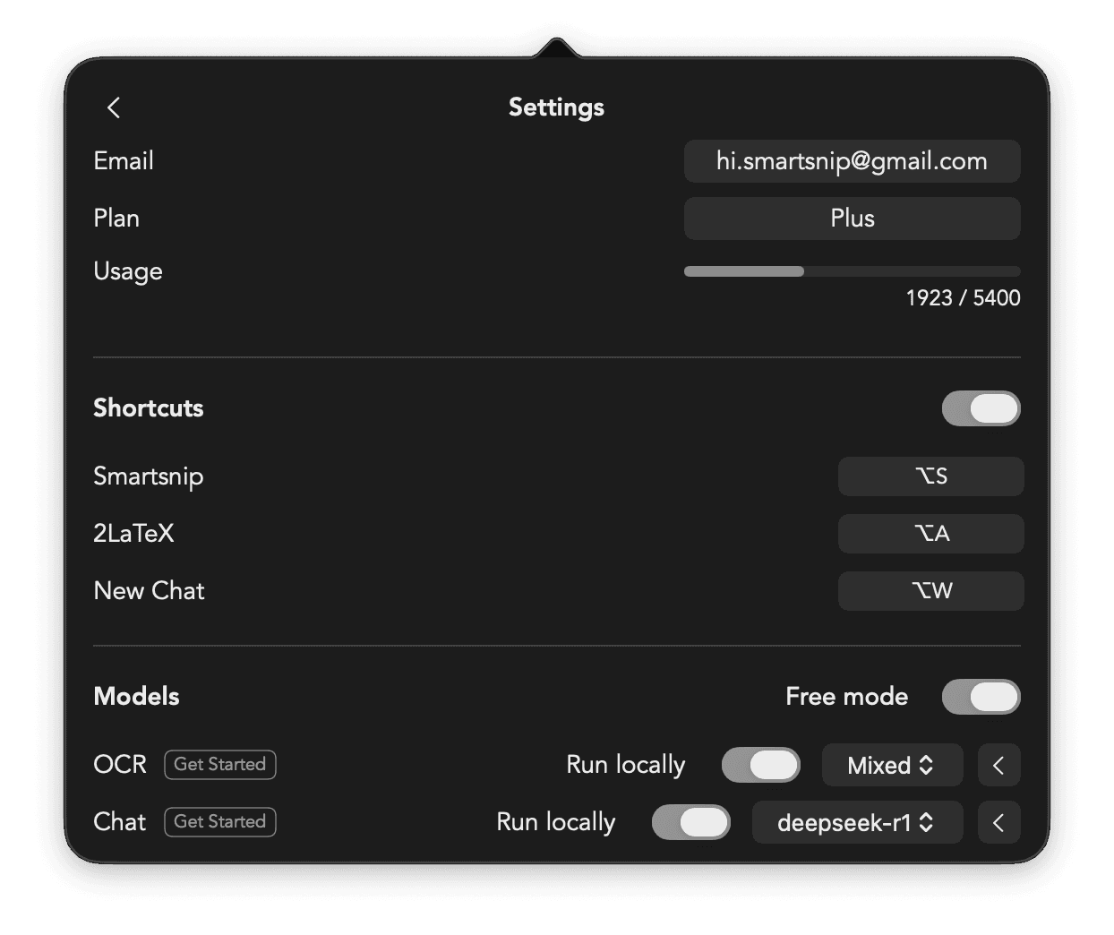 SmartSnip Custom Shortcuts - Efficient LaTeX OCR Shortcuts MathPix Alternative